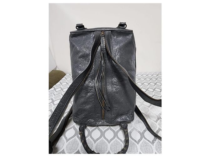 Balenciaga Agneau Classic Hardware Zip Traveler Rucksack - Grau - Ansicht 8