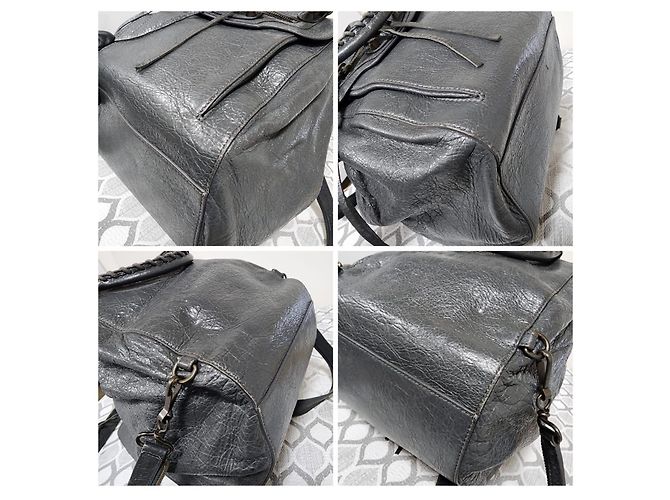 Balenciaga Agneau Classic Hardware Zip Traveler Rucksack - Grau - Ansicht 9
