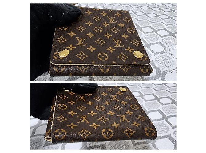 Louis Vuitton Monogram Folding Portafoglio e Custodia Gioielli Marrone - vista 7