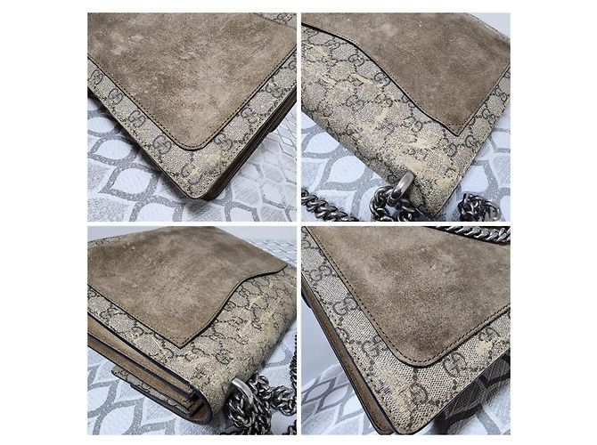 Gucci Dionysus Medium GG Supreme Monogram Borsa a tracolla Beige/Marrone - vista 10