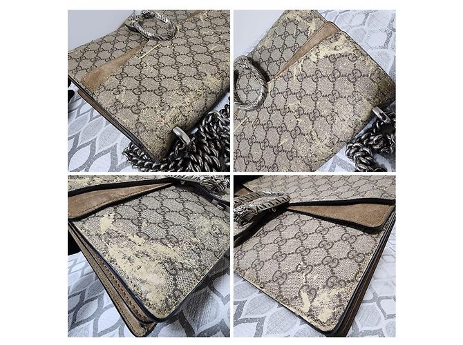 Gucci Dionysus Medium GG Supreme Monogram Borsa a tracolla Beige/Marrone - vista 11