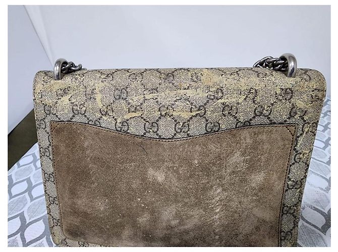 Gucci Dionysus Medium GG Supreme Monogram Borsa a tracolla Beige/Marrone - vista 13