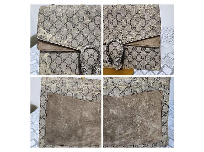 Gucci Dionysus Medium GG Supreme Monogram Borsa a tracolla Beige/Marrone - vista 8