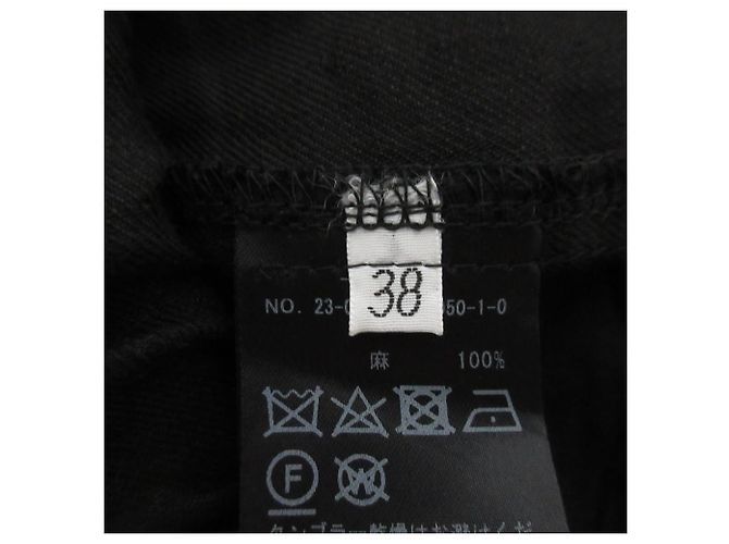 Autre Marque Weite Hose Handsome Linen Deuxieme Classe Schwarz - Ansicht 8