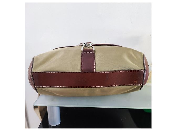 Lancel Borsa a Tracolla in Tela e Pelle Marrone Cachi - vista 3