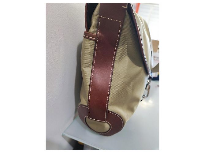 Lancel Borsa a Tracolla in Tela e Pelle Marrone Cachi - vista 5