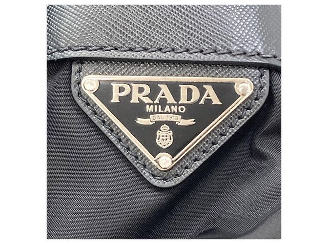 Borsa a tracolla in nylon nero Prada - vista 7