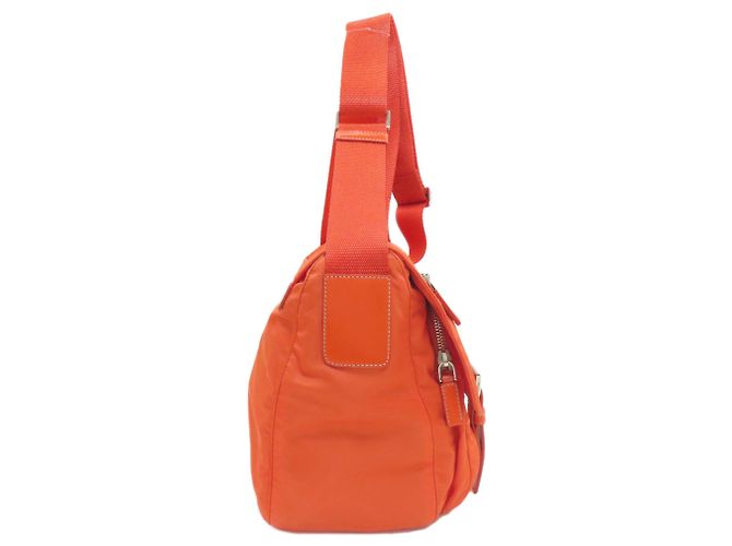 Borsa a tracolla Prada Logo in nylon arancione - vista 3