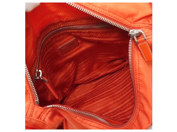 Borsa a tracolla Prada Logo in nylon arancione - vista 5