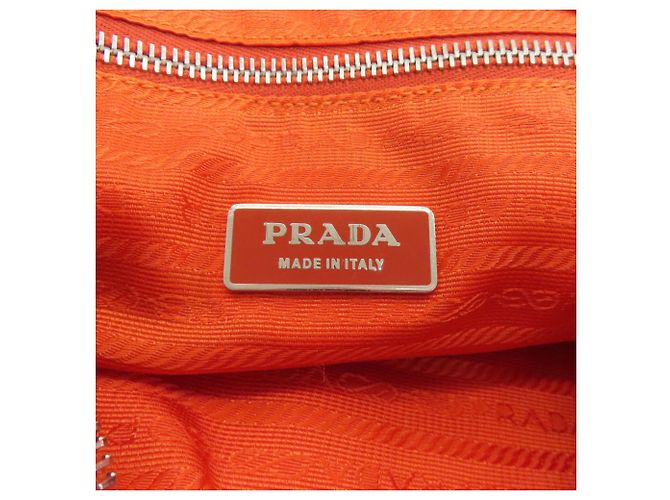 Borsa a tracolla Prada Logo in nylon arancione - vista 6