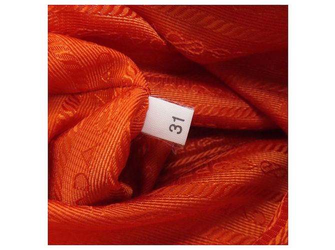 Borsa a tracolla Prada Logo in nylon arancione - vista 7