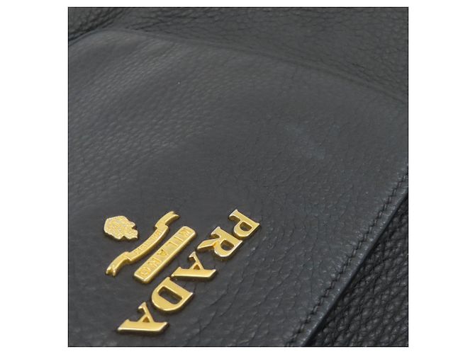 Borsa Tote Prada in pelle nera con logo Nero - vista 19