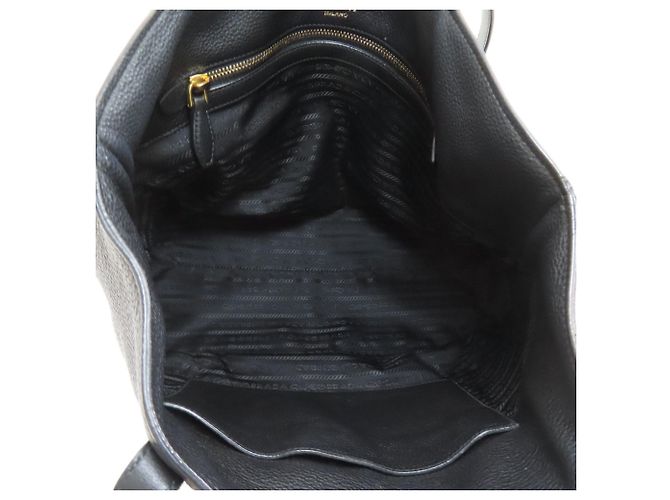 Borsa Tote Prada in pelle nera con logo Nero - vista 5