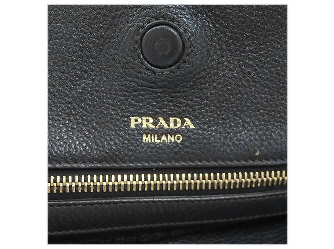 Borsa Tote Prada in pelle nera con logo Nero - vista 6