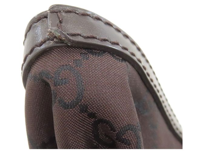Borsa Tote in Nylon Marrone Scuro Gucci - vista 14