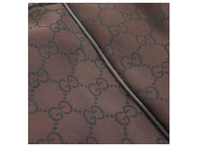 Borsa Tote in Nylon Marrone Scuro Gucci - vista 15