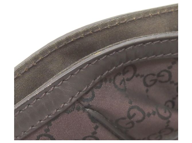 Borsa Tote in Nylon Marrone Scuro Gucci - vista 17