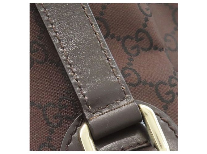 Borsa Tote in Nylon Marrone Scuro Gucci - vista 19