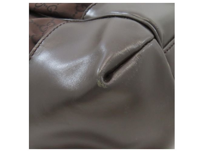Borsa Tote in Nylon Marrone Scuro Gucci - vista 23
