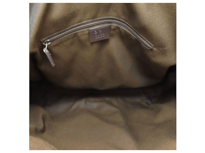 Borsa Tote in Nylon Marrone Scuro Gucci - vista 5