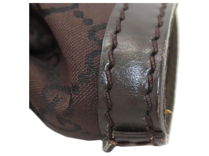 Borsa Tote in Nylon Marrone Scuro Gucci - vista 8