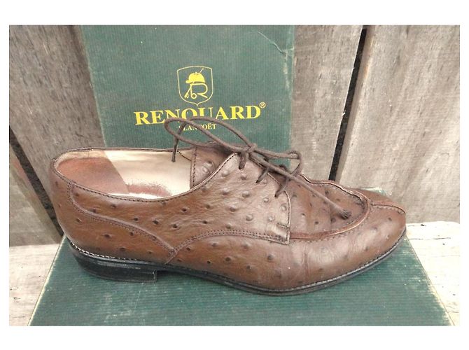 Autre Marque Renouard Derby en piel de avestruz Castaño - vista 2