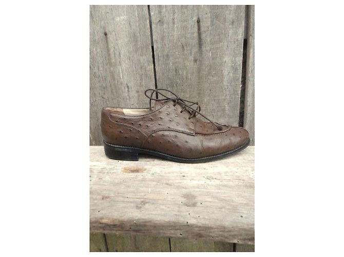 Autre Marque Renouard Derby en piel de avestruz Castaño - vista 9