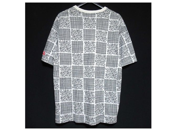 Camiseta de algodón con estampado floral y cuadros Kenzo Negro Blanco - vista 2