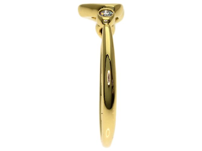 Elsa Peretti Tiffany & Co. 18K Gelbgold Open Heart Ring mit Diamanten - Ansicht 3