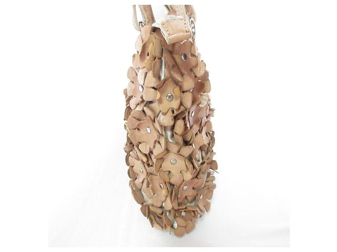 Autre Marque Francesco Biasia Lederhandtasche mit Blumenmotiv Beige - Ansicht 3