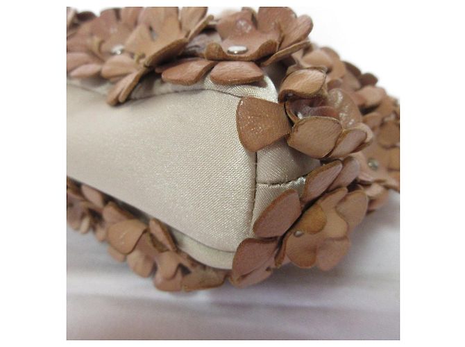 Autre Marque Francesco Biasia Lederhandtasche mit Blumenmotiv Beige - Ansicht 6