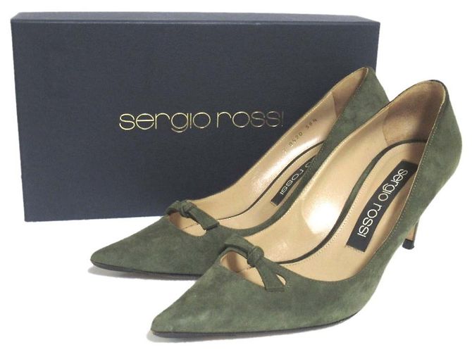 Autre Marque Décolleté in scamosciato Sergio Rossi Verde Cachi - vista 12