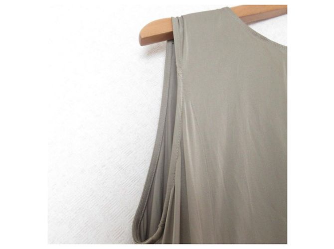 Autre Marque Ärmelloses langes Kleid mit seitlicher Raffung & DEAR Grün Khaki - Ansicht 4