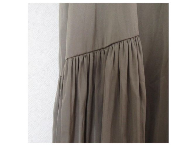 Autre Marque Ärmelloses langes Kleid mit seitlicher Raffung & DEAR Grün Khaki - Ansicht 5