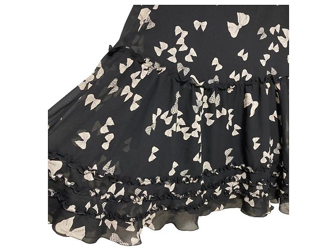 Autre Marque Falda de volantes con estampado de cinta Ingeborg Negro - vista 4