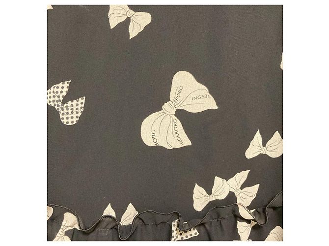 Autre Marque Falda de volantes con estampado de cinta Ingeborg Negro - vista 5