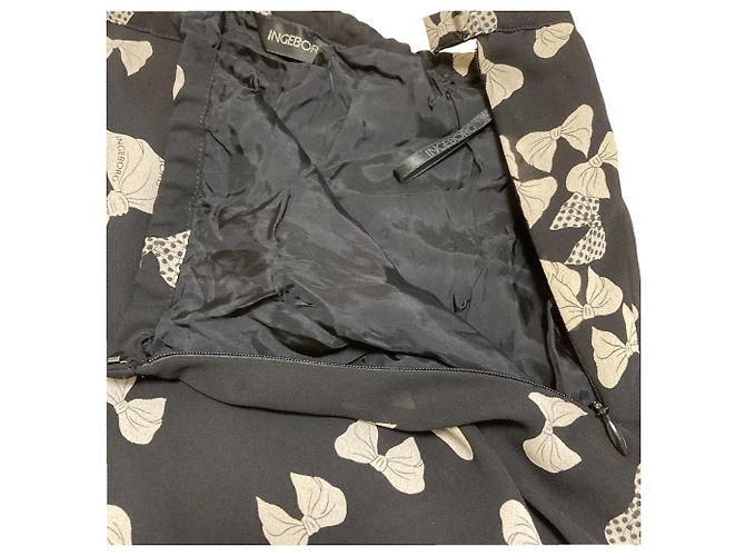 Autre Marque Falda de volantes con estampado de cinta Ingeborg Negro - vista 6
