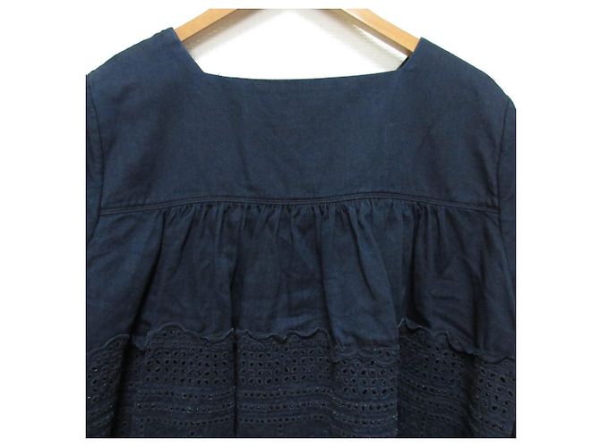 Autre Marque Camicetta 45R Indigo Aw Satin Cutwork Blu - vista 4