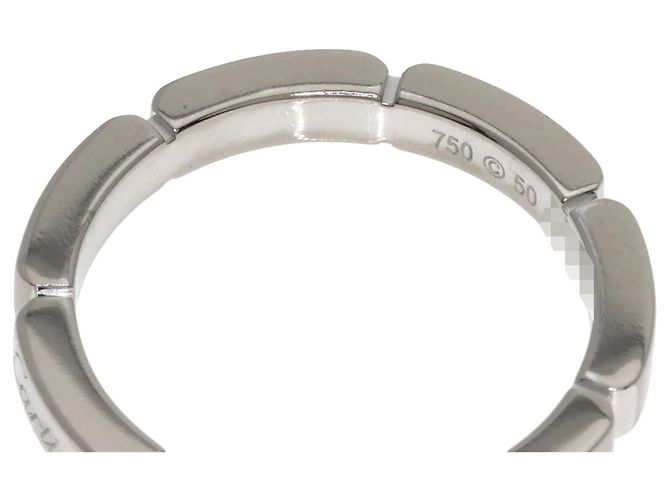 Anillo Maillon Panthère #50 de Cartier en oro blanco de 18K - vista 8
