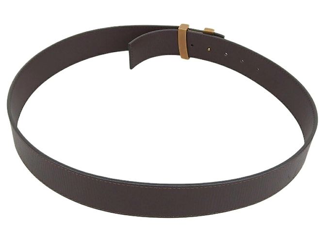 Cintura in pelle Louis Vuitton Utah Ceinture Initials M6902 da uomo Marrone scuro - vista 2