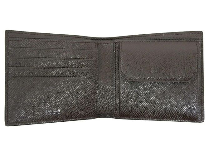 Cartera bi-fold a rayas Bally Blanco Roja Marrón oscuro - vista 5