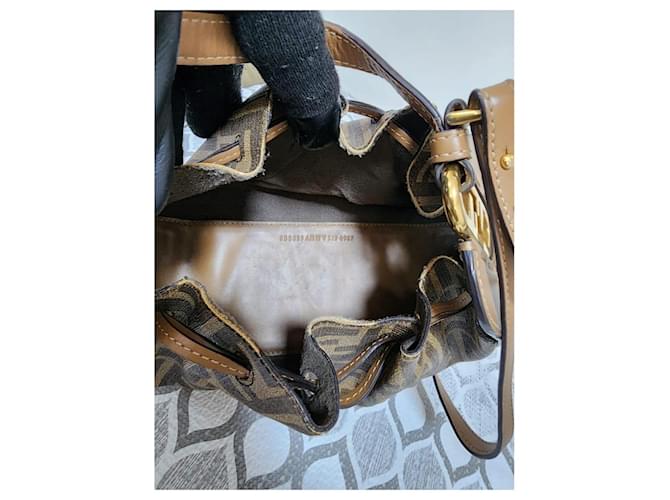 Fendi Pomodorino Mini Borsa a Secchiello Zucca Marrone - vista 11