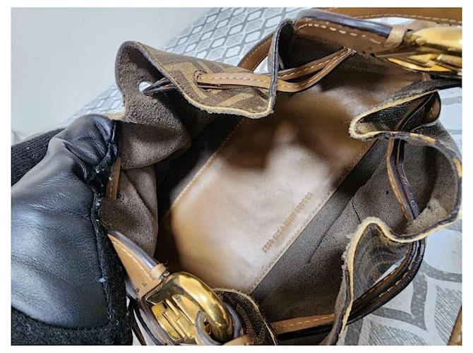 Fendi Pomodorino Mini Borsa a Secchiello Zucca Marrone - vista 12