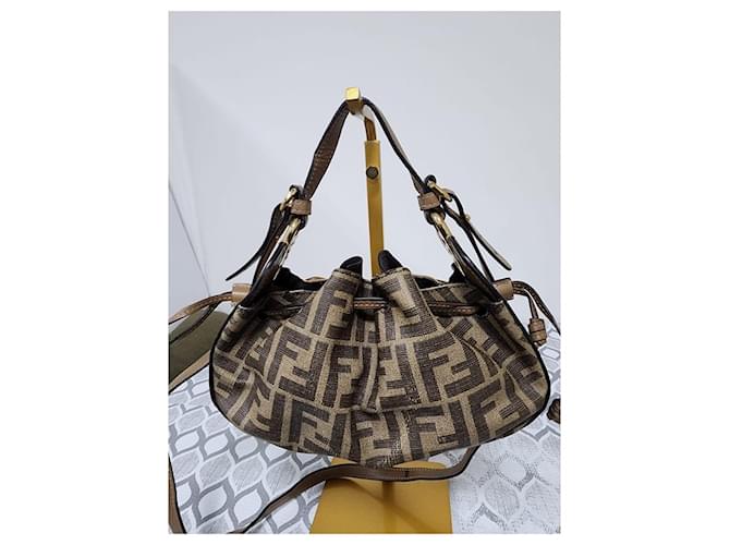 Fendi Pomodorino Mini Borsa a Secchiello Zucca Marrone - vista 14
