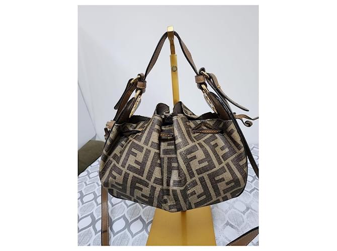 Fendi Pomodorino Mini Borsa a Secchiello Zucca Marrone - vista 15