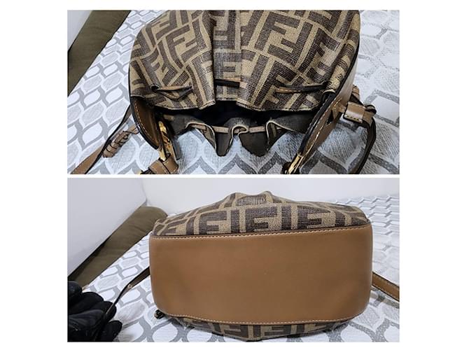 Fendi Pomodorino Mini Borsa a Secchiello Zucca Marrone - vista 5