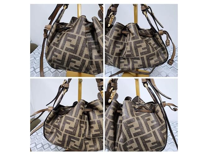 Fendi Pomodorino Mini Borsa a Secchiello Zucca Marrone - vista 8