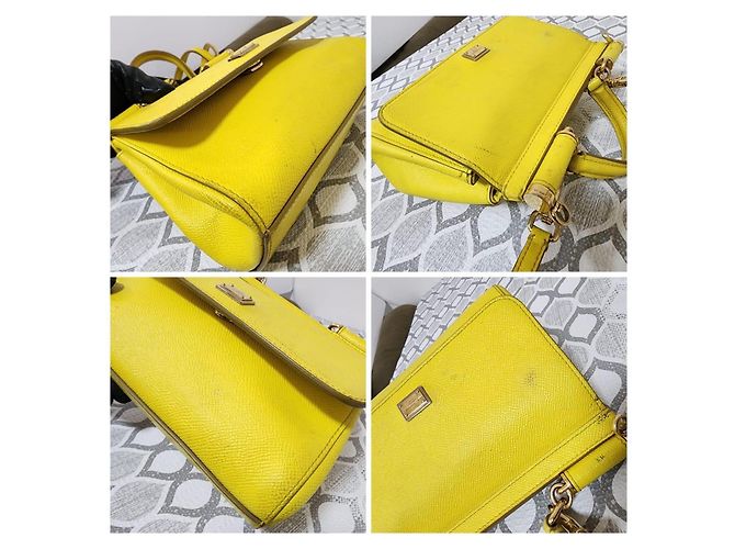 Dolce & Gabbana Small Miss Sicily Dauphine Borsa Gialla Giallo - vista 11