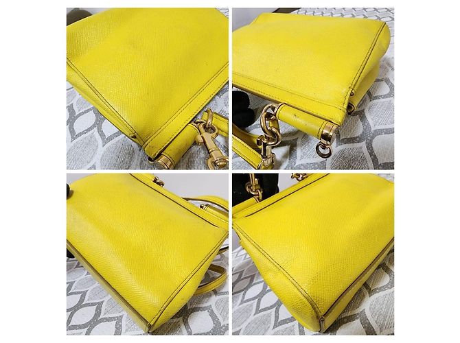 Dolce & Gabbana Small Miss Sicily Dauphine Borsa Gialla Giallo - vista 13