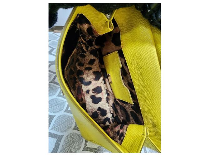 Dolce & Gabbana Small Miss Sicily Dauphine Borsa Gialla Giallo - vista 14